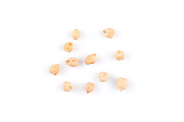 chickpea on white background