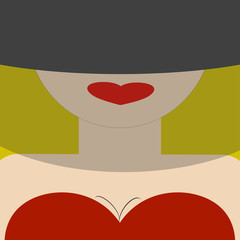 A woman with a big hat