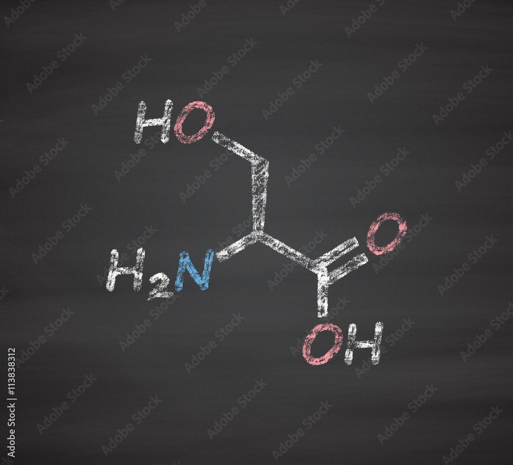 Wall mural serine (l-serine, ser, s) amino acid molecule.