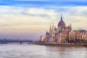 Wall murals Budapest The Parliament building on Danube river, Budapest, Hungary