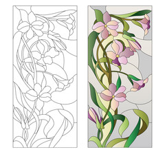 floral stained-glass pattern