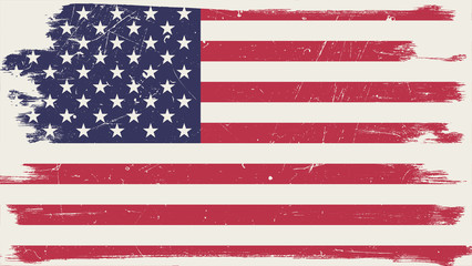 Fototapeta premium American flag with grunge frame