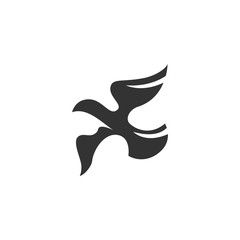 Vector Bird icon isolated on white background
