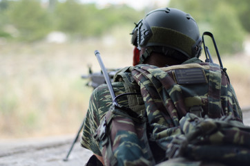 Radio operator soldier