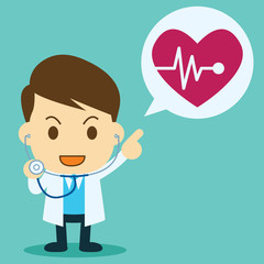 doctor checking the heart rate