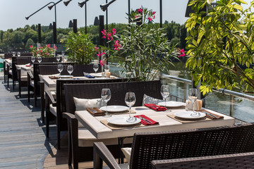 decorated table in the open air
