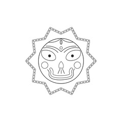 Jagannath, Balabhadra, Subhadra. linear, futuristic icons. vector illustration.