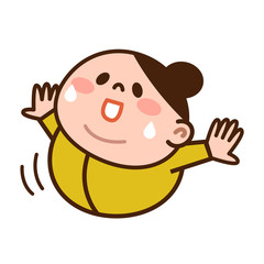 バランスをとる女性