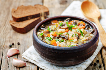white bean soup mushrooms