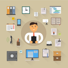 Fototapeta premium Business icons set. Illustration