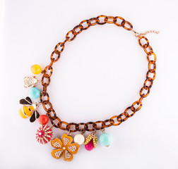 Necklace On A White Background