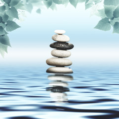 Pebble stone stack, oriental health care concept