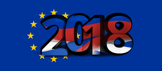 europe russia 2018 bold font 3d illustration