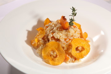 rice with pumpkin on plate