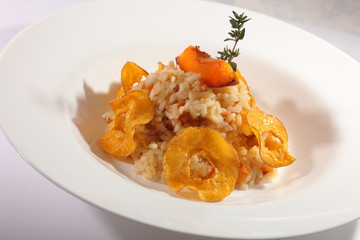 rice with pumpkin on plate