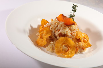 rice with pumpkin on plate