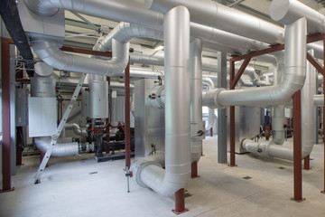 Boiler room. Piping system. Boiler units..
