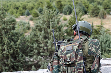 Radio operator soldier