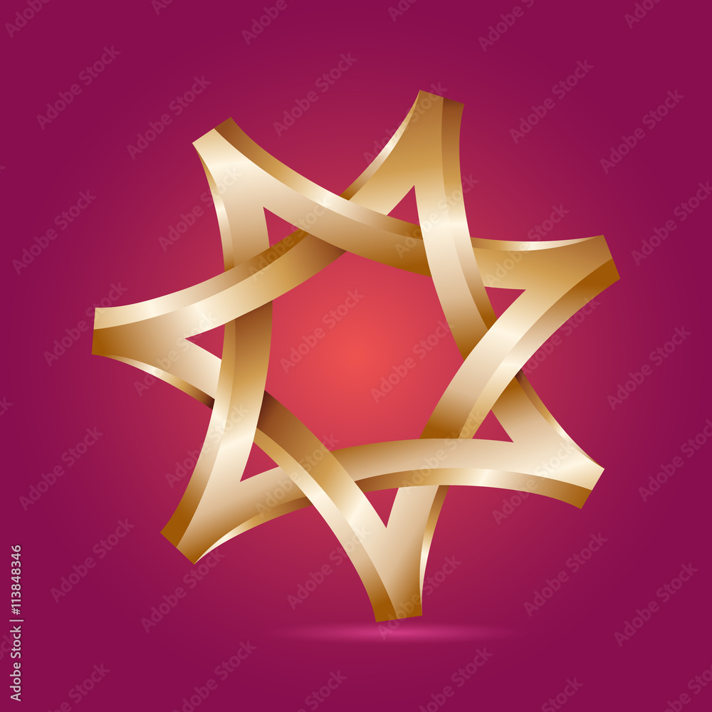 Poster vector abstract symbol in the form of a multi-faceted star. vector template logo element.