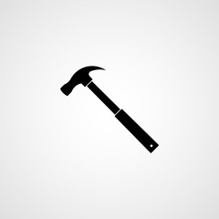 Hammer black icon. Vector