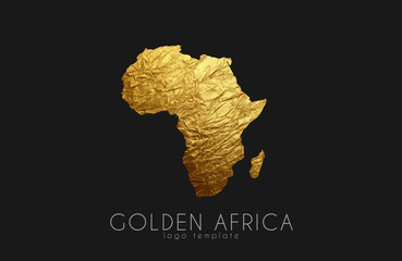 Africa. Golden Africa logo. Creative Africa logo design