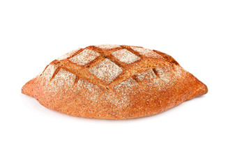 bread with bran isolated on white background
