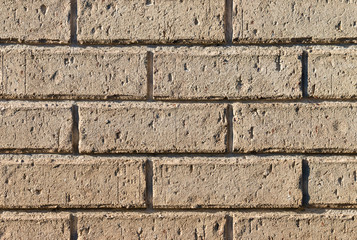 closeup of pale brown brick wall