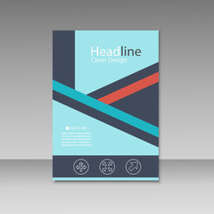 Fototapeta premium Abstract triangle line brochure cover design. A4 size template