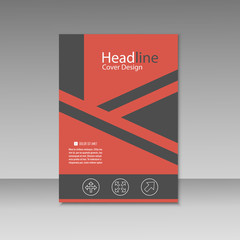 Abstract triangle line brochure cover design. A4 size template