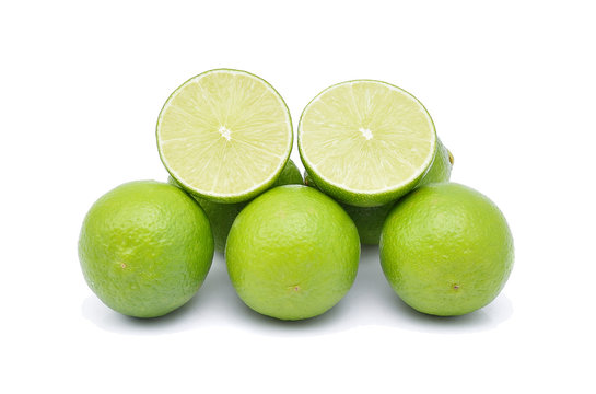 limes isolated on a white background