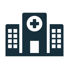 hospital building front icon