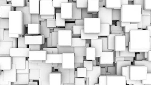 Cubic 006: Black and white cubes pulse and shift (Video Loop).