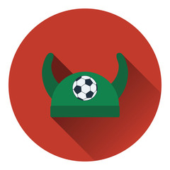 Obraz premium Football fans horned hat icon