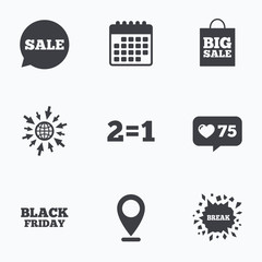 Sale speech bubble icons. Black friday symbol