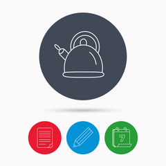 Teapot icon. Kitchen kettle sign.