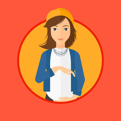 Happy pregnant woman.