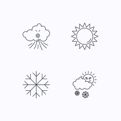 Weather, sun and snow icons.