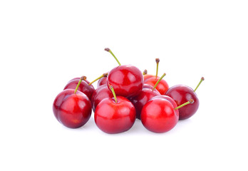 Fresh Cherry on white background