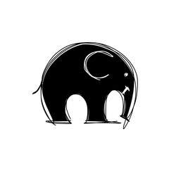 Cute elephant sketch for your design