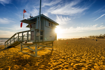 Venice beach at sunset in Los Angeles, USA - 113855540