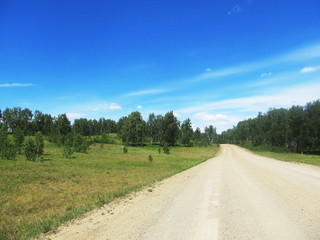 Fototapeta na wymiar country road in the summer