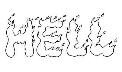 drawing text art hell