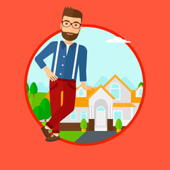 Real estate agent offering house.