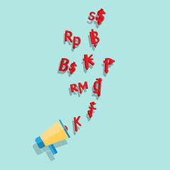 Asian money currencies symbol strenght and weakness value dusign