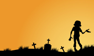 Zombie in tomb halloween backgrounds
