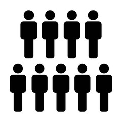 People Icon - Population, Team, Group, Crowd, Society, Community icon in glyph vector illustration