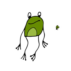 Funny frog, sketch for your design