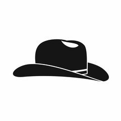 Cowboy hat icon, simple style
