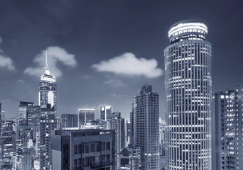Plakat Skyline of Hong Kong City at dusk
