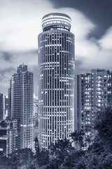 Obraz premium Skyline of Hong Kong City at dusk